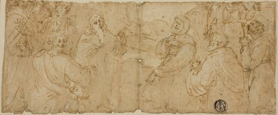 Franciskanske helgener i tilbedelse af Unknown Florentine