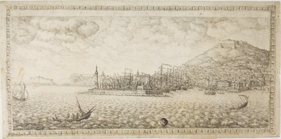 Havnen i Napoli af Unknown Italian