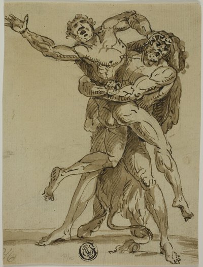 Herkules og Antaeus af Unknown Italian