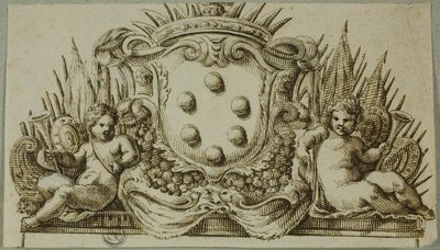 Medici-våbenskjoldet flankeret af putti af Unknown Italian