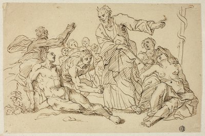 Moses og slangen af messing af Unknown Italian