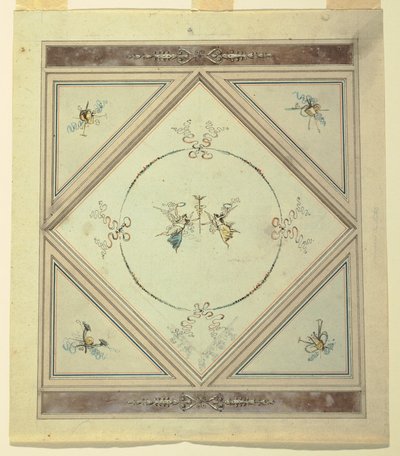 Tegning, loft i et soveværelse, 1820-23 af Unknown artistUnknown artist