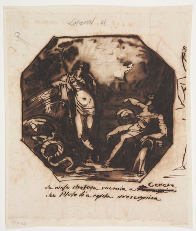 Tegning, Ceres bliver fortalt om voldtægten af Proserpina, 1812 af Unknown artistUnknown artist
