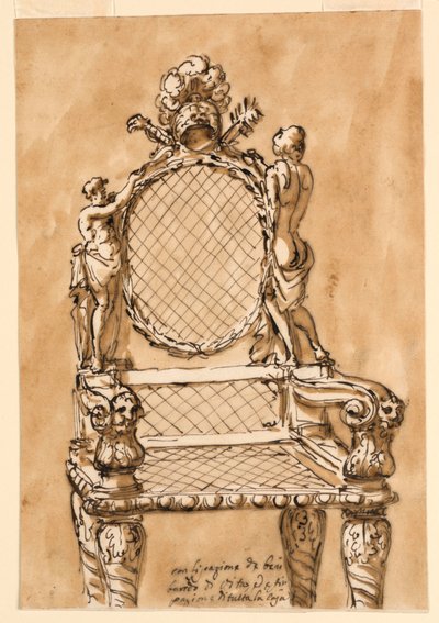 Tegning, stol, 1780-1790 af Unknown artistUnknown artist