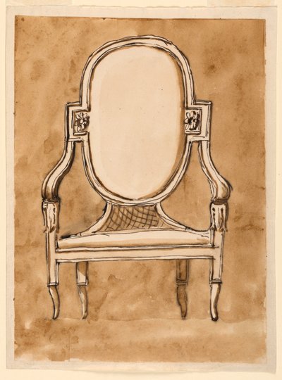 Tegning, stol, 1780-90 af Unknown artistUnknown artist