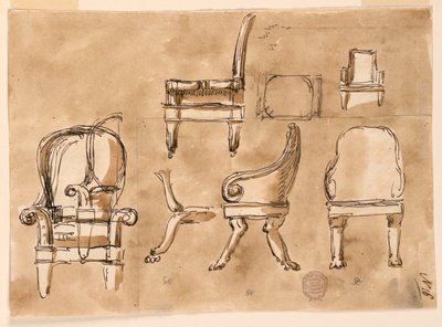 Tegning, Stole, 1780-90 af Unknown artistUnknown artist