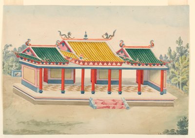 Tegning, Chinoiserie-pavillon, 1815-22 af Unknown artistUnknown artist