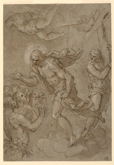 Tegning, Kristus i Limbo, 1625-1628 af Unknown artistUnknown artist