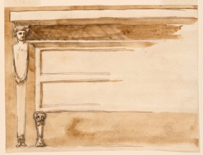 Tegning, konsolbord og kommode, ca. 1795 af Unknown artistUnknown artist