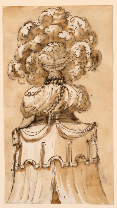 Tegning, opkragning af en baldakin, ca. 1790 af Unknown artistUnknown artist