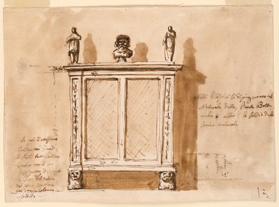 Tegning, skab, 1790-1810 af Unknown artistUnknown artist