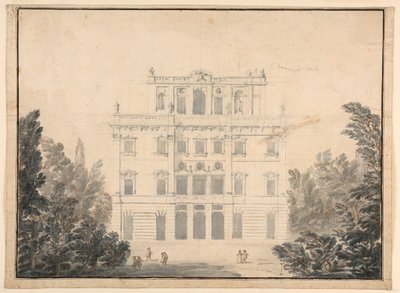 Tegning, Design til et kasino i en park, 1728-84 af Unknown artistUnknown artist