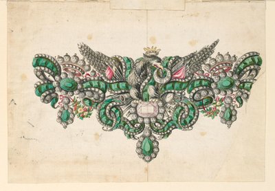 Tegning, design til en broche, 1740-50 af Unknown artistUnknown artist