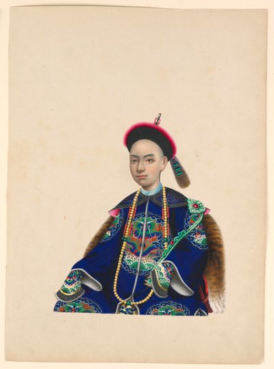 Miniature, portræt af siddende mand i, ca. 1820-60 af Unknown artistUnknown artist