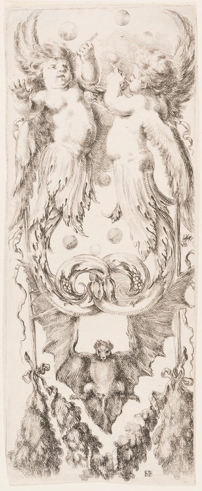 Tryk, Ornamenter eller grotesker (Grotesk ornament), ca. 1653 af Unknown artistUnknown artist
