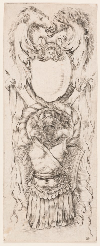 Tryk, Ornamenter eller grotesker (Grotesk ornament), ca. 1653 af Unknown artistUnknown artist