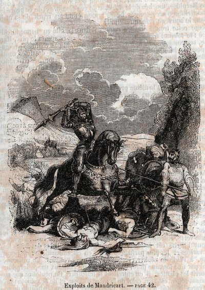 1851 gravering fra "" Roland furieux"" af Unknown artist