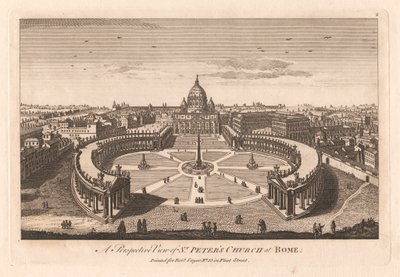 Et perspektivbillede af Peterskirken i Rom af Unknown artist