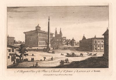 En perspektivisk udsigt over stedet og kirken St. John of Lateran i Rom af Unknown artist