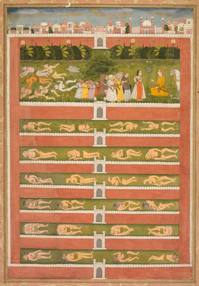 A Princess and Demons before a Nobleman: A Leaf from a Poetical Romance Relating to Shah Alam I (recto) af Unknown artist
