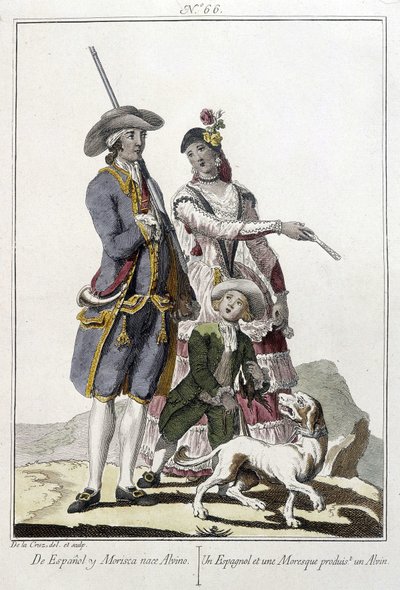 En spanier og en maurer føder en alvin - gravering af Unknown artist