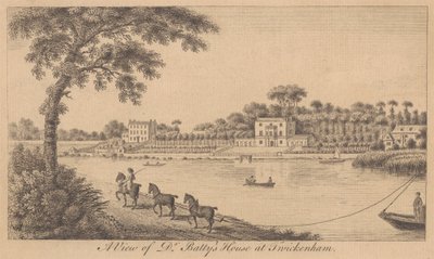 En udsigt over Dr. Battys hus ved Twickenham af Unknown artist