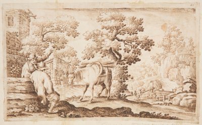 En landsbyscene af Unknown artist