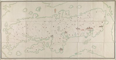 Et kort over Japan eller Nipon [MS]. af Unknown artist