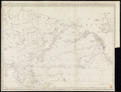 Et kort over det nordlige Stillehav indeholdende Asiens NØ-kyst og Amerikas NV-kyst udforsket i 1778 og 1779 af kaptajn Cook og yderligere udforsket i 1788 og 1789 af John Meares (tryk) af Unknown artist