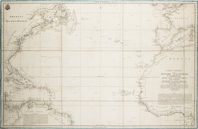 Et generelt kort over Atlanterhavet nord for ækvator af Unknown artist