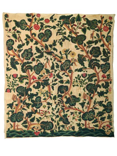 Et stort crewel panel (uld) af Unknown artist