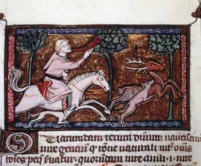 En adelig jagt en hjort. 15. århundredes manuskript. En adelig jagt en hjort. 15. århundredes manuskript. af Unknown artist