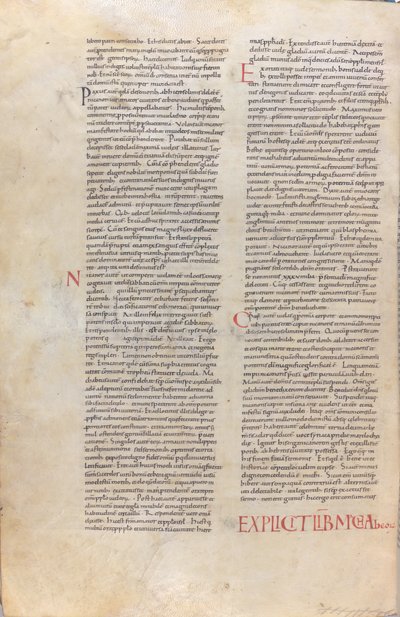 En side fra en bibel fra det 11. århundrede af Unknown artist