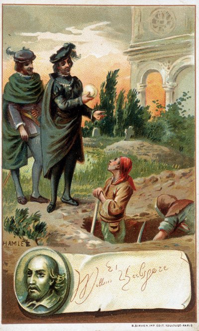 En scene af "Hamlet" af William Shakespeare - chromo. slutningen af det 19. århundrede af Unknown artist