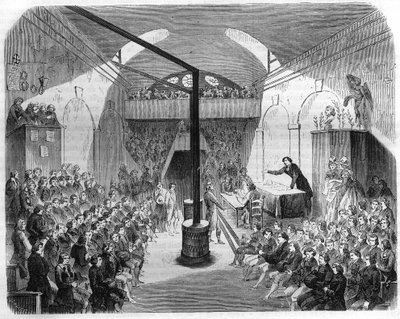 En session i Jacobins klub under revolutionen i 1789. Indgravering af 1844. af Unknown artist