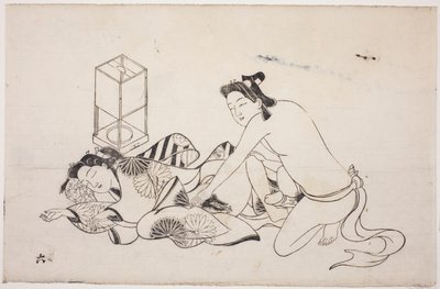 Et ark fra et shunga-album af Unknown artist