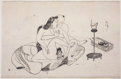 Et ark fra et shunga-album af Unknown artist