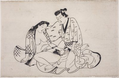 Et ark fra et shunga-album af Unknown artist