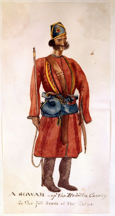 En sowar fra Rohilla-kavaleriet af Unknown artist