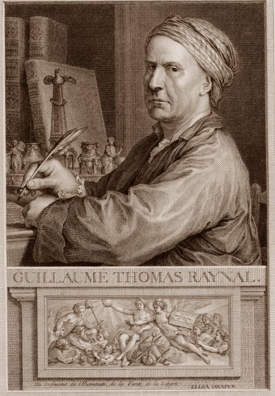 Abbed Guillaume Thomas Raynal (1713-1796) Engelsk forfattergravering efter Charles-Nicolas Cochin II - Guillaume Thomas Raynal (Guillaume-Thomas) gravering af Unknown artist