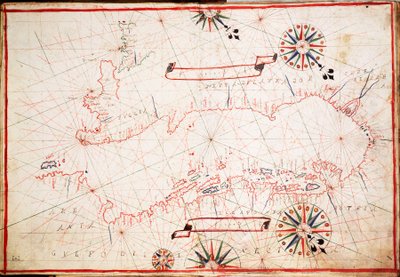 Søkort over Adriaterhavet, ca. 1620 (pergament) af Unknown artist