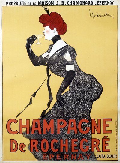Reklameplakat for Champagne de Rochegre - af Leonetto Cappiello (1875-1942), slutningen af det 19. århundrede af Unknown artist