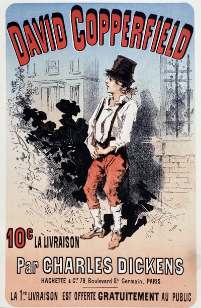 Reklameplakat for udgivelsen af "David Copperfield" af Charles Dickens, v.1890 af Unknown artist