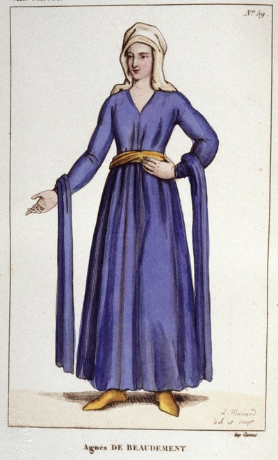 Agnès De Baudement, Dame af Braine (1130-1218). af Unknown artist