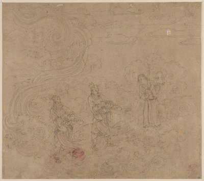 Album med daoistiske og buddhistiske temaer: Procession of Daoist Deities: Leaf 17 af Unknown artist