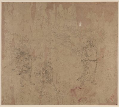 Album med daoistiske og buddhistiske temaer: Procession of Daoist Deities: Leaf 18 af Unknown artist