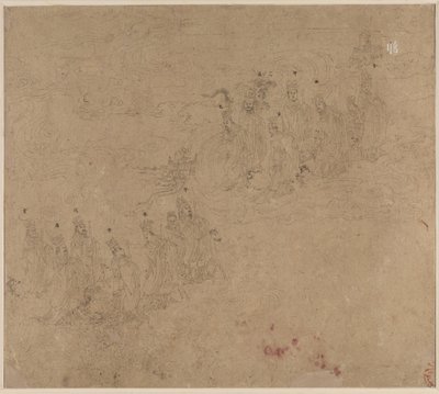 Album med daoistiske og buddhistiske temaer: Procession of Daoist Deities: Leaf 25 af Unknown artist
