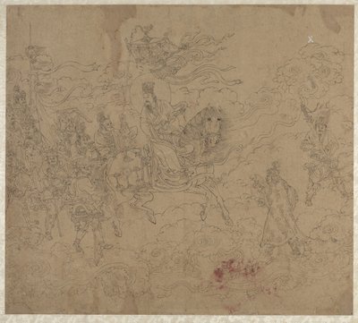 Album med daoistiske og buddhistiske temaer: Procession of Daoist Deities: Leaf 4 af Unknown artist