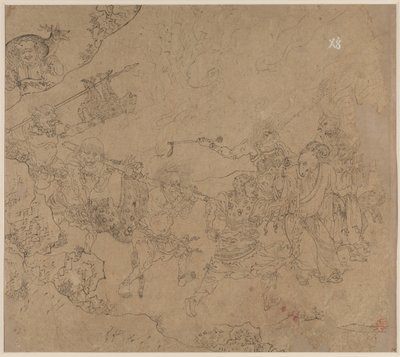 Album med daoistiske og buddhistiske temaer: Search the Mountain: Leaf 45 af Unknown artist