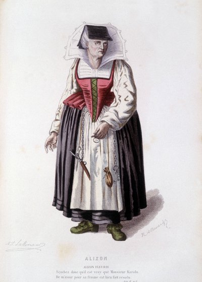 Alizon Fleurie i "Alizon"" (af JC Discret), i "" fransk teater i det 16. og 17. århundrede før Moliere"" af Edouard Fournier af Unknown artist